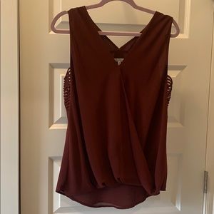 Maroon Scoop Tank